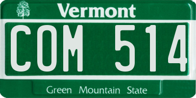 VT license plate COM514