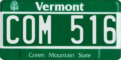 VT license plate COM516