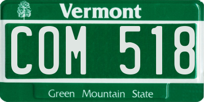 VT license plate COM518