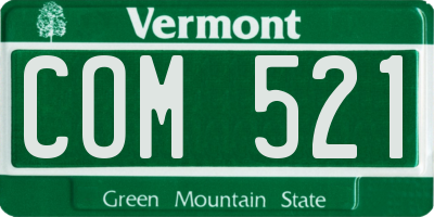 VT license plate COM521