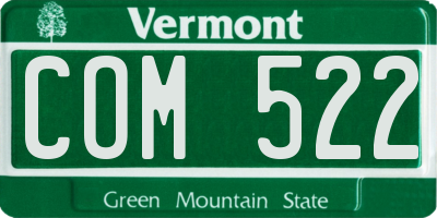 VT license plate COM522