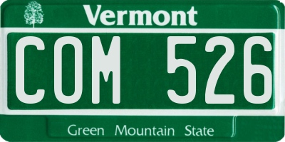 VT license plate COM526
