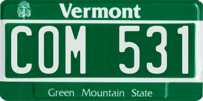VT license plate COM531