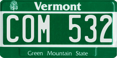 VT license plate COM532