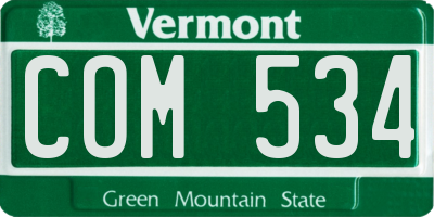 VT license plate COM534