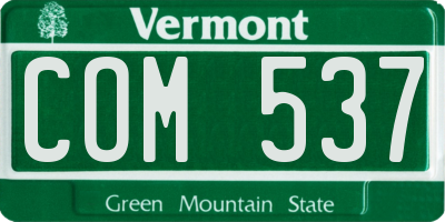 VT license plate COM537