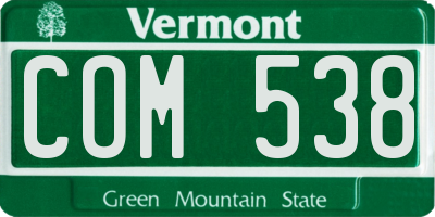 VT license plate COM538