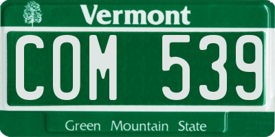 VT license plate COM539
