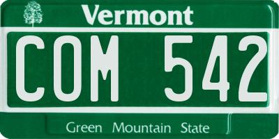 VT license plate COM542