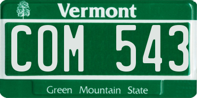 VT license plate COM543