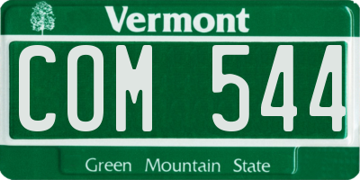 VT license plate COM544