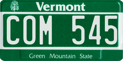 VT license plate COM545