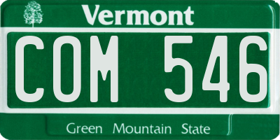 VT license plate COM546