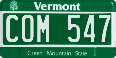 VT license plate COM547