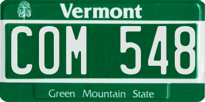 VT license plate COM548