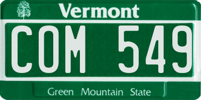 VT license plate COM549