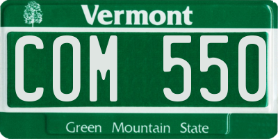 VT license plate COM550