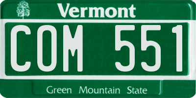 VT license plate COM551