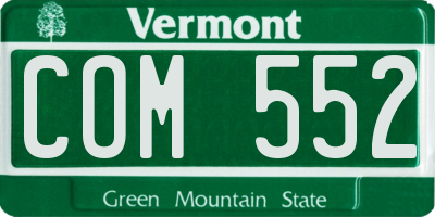 VT license plate COM552