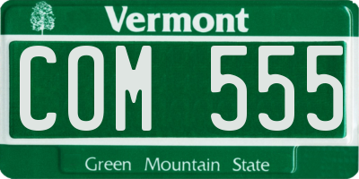 VT license plate COM555