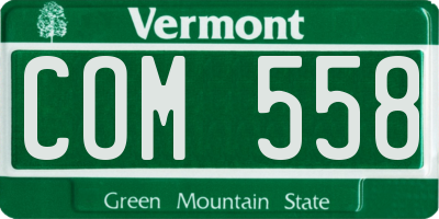 VT license plate COM558