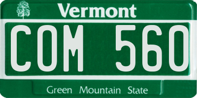 VT license plate COM560