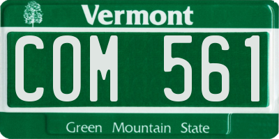 VT license plate COM561