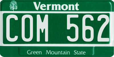 VT license plate COM562