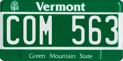 VT license plate COM563