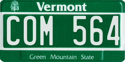 VT license plate COM564