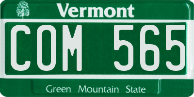 VT license plate COM565