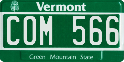 VT license plate COM566