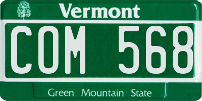 VT license plate COM568