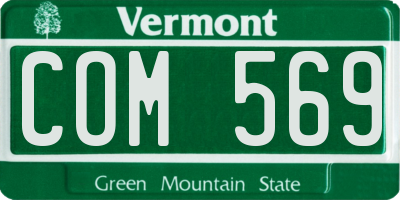 VT license plate COM569