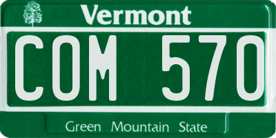 VT license plate COM570