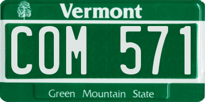 VT license plate COM571