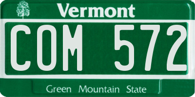VT license plate COM572