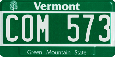 VT license plate COM573