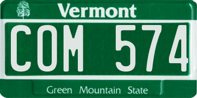 VT license plate COM574