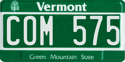 VT license plate COM575