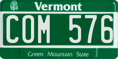 VT license plate COM576