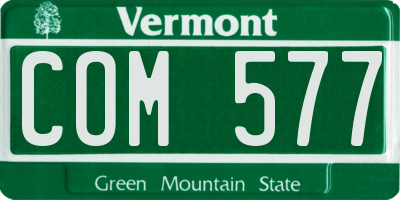 VT license plate COM577