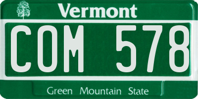 VT license plate COM578
