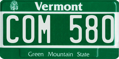 VT license plate COM580