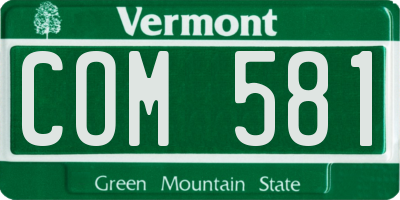 VT license plate COM581