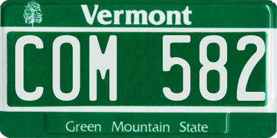 VT license plate COM582