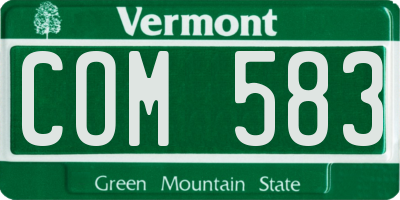 VT license plate COM583