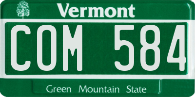 VT license plate COM584
