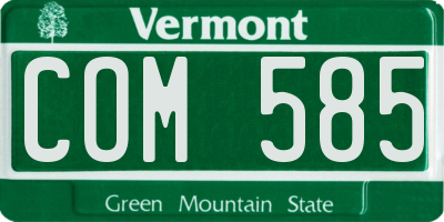 VT license plate COM585