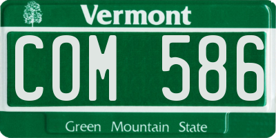 VT license plate COM586